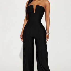 Fashion Nova Black Strapless Jumpsuit